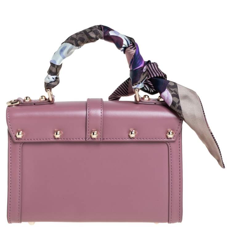 Pre Owned Aigner Pink Leather Mini Fiorentina Top Handle Bag