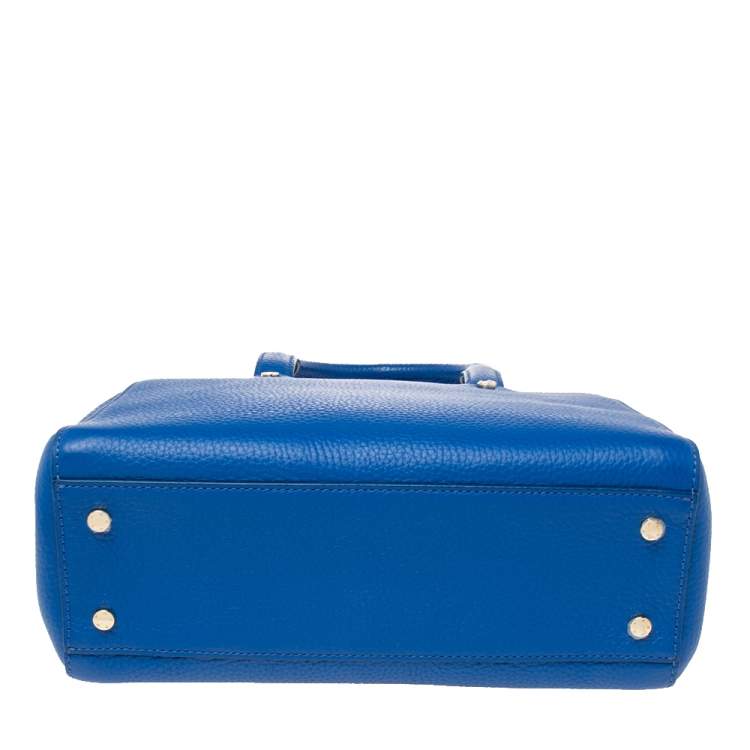 Pre Owned Aigner Blue Leather Satchel