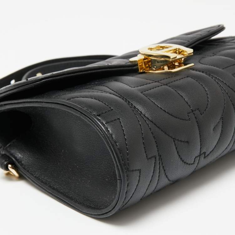 Pre Owned Aigner Black Leather Genovena Belt Bag  