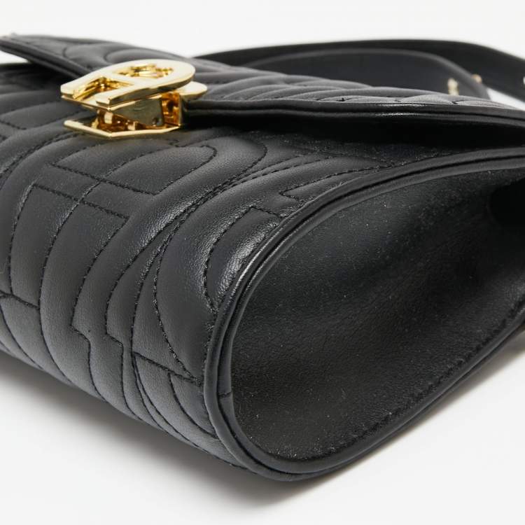 Pre Owned Aigner Black Leather Genovena Belt Bag  