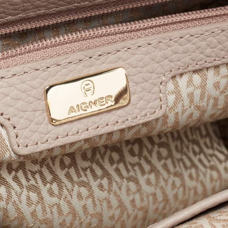 Pre Owned Aigner Beige/Black Ombre Leather Ivy Tote