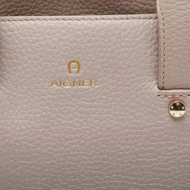 Pre Owned Aigner Beige/Black Ombre Leather Ivy Tote