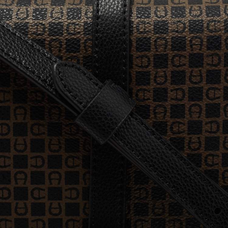 مملوكة مسبقًا Aigner Brown/Black Signature Coated Canvas and Leather Mini Adria Crossbody Bag