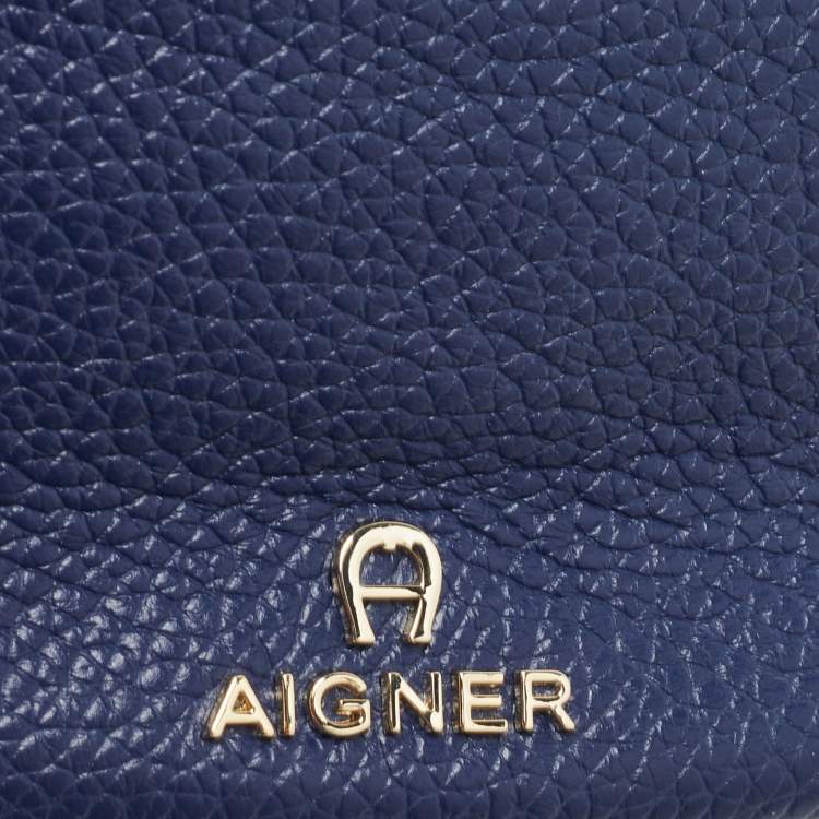 Pre Owned Aigner Blue Leather Small Serena Belt Bag