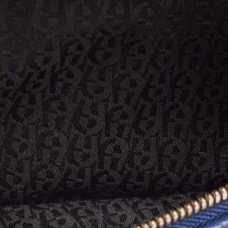 Pre Owned Aigner Blue Leather Small Serena Belt Bag