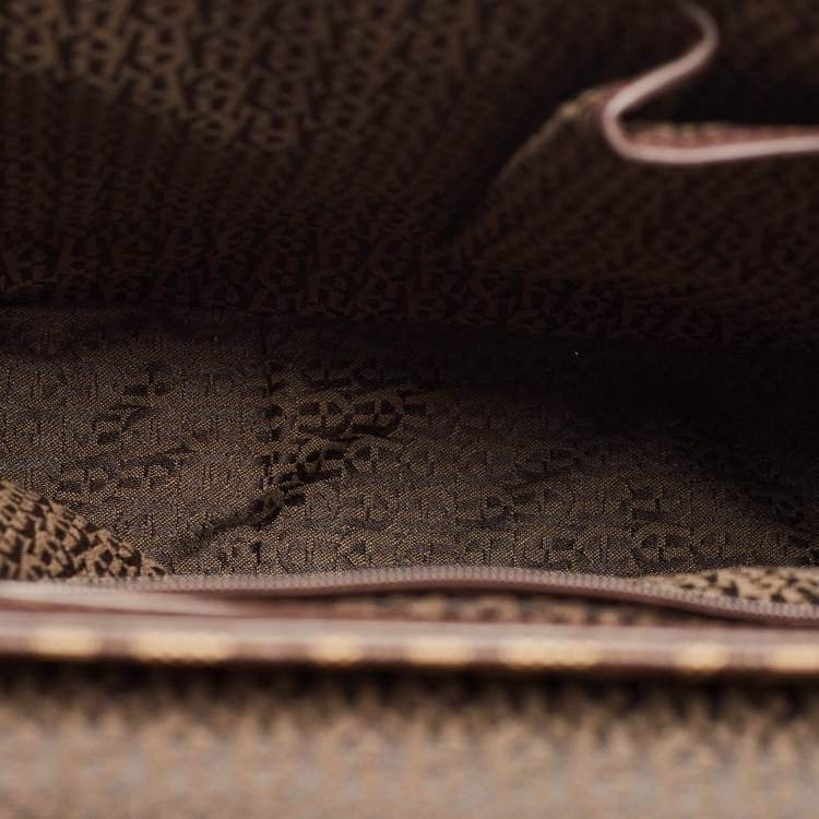 Pre Owned Aigner Brown Signature Coated Canvas Genoveva Top Handle Bag