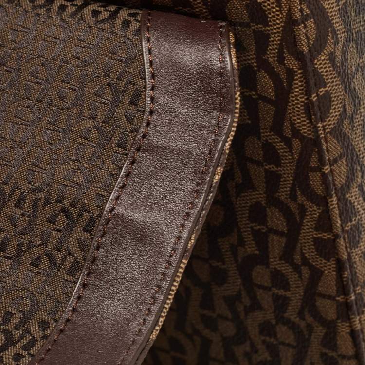 Pre Owned Aigner Brown Signature Coated Canvas Genoveva Top Handle Bag
