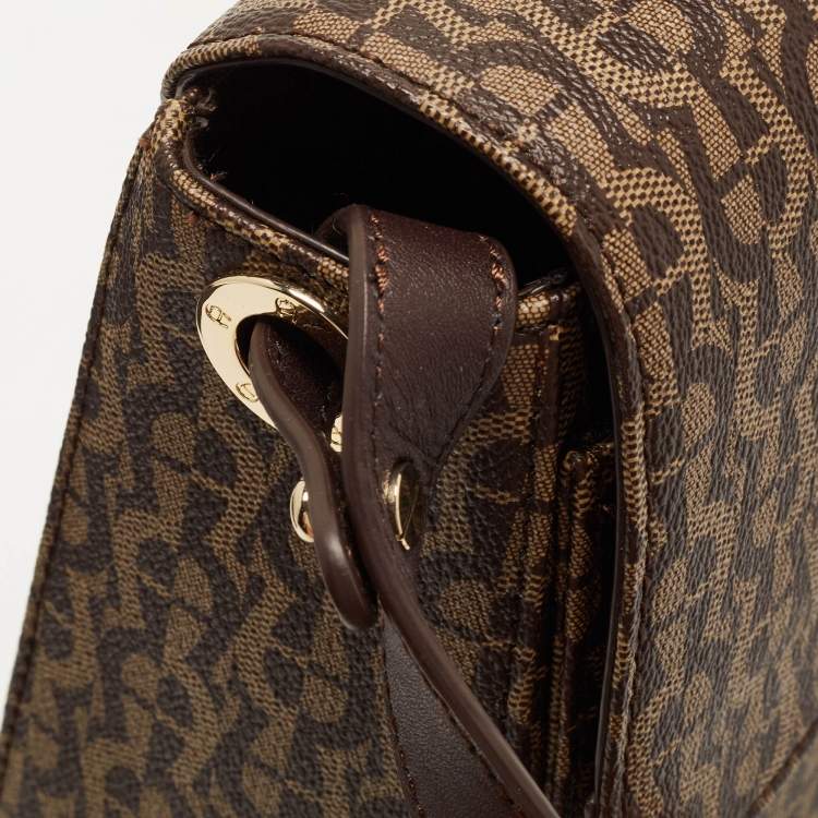 Pre Owned Aigner Brown Signature Coated Canvas Genoveva Top Handle Bag