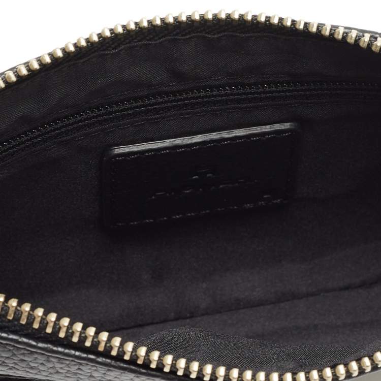 Pre Owned Aigner Black Leather Buckle Baguette Bag