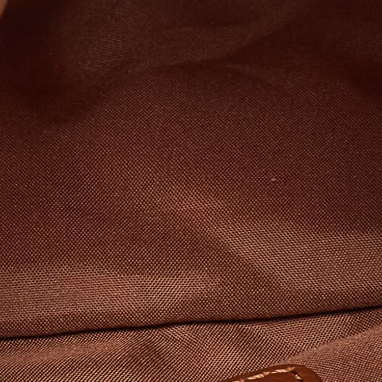Pre Owned Aigner Purple/Brown Nylon and Leather Buckle Clutch Bag
