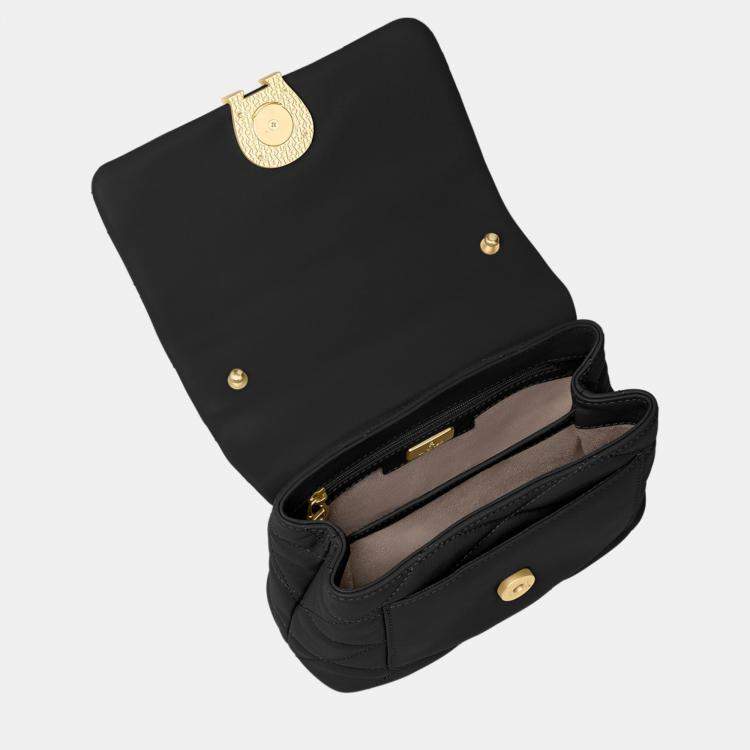Pre Owned Aigner Black shaking gold Maggie Crossbody bag Black
