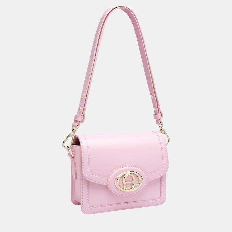 Aigner Soft Pink shiny light gold Metal Luisa Crossbody Bag Soft