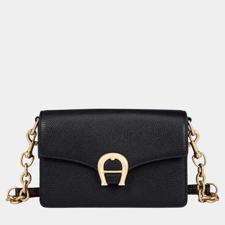 Pre Owned Aigner Dadino Brown shaking gold Dadino Crossbody bag Dadino Brown