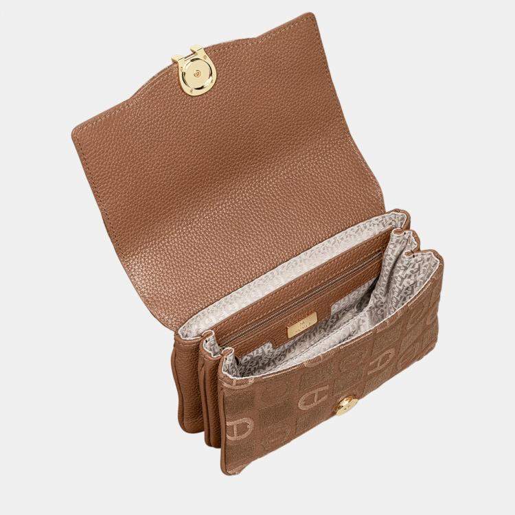 Pre Owned Aigner Demi Brown shiny light gold Metal Griffata Mini Bag Demi Brown