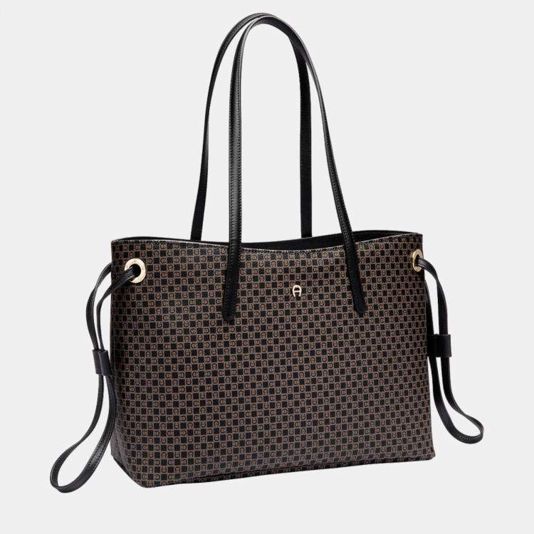 Pre Owned Aigner Dadino Brown shiny light gold Metal Dadino Shopper Dadino Brown