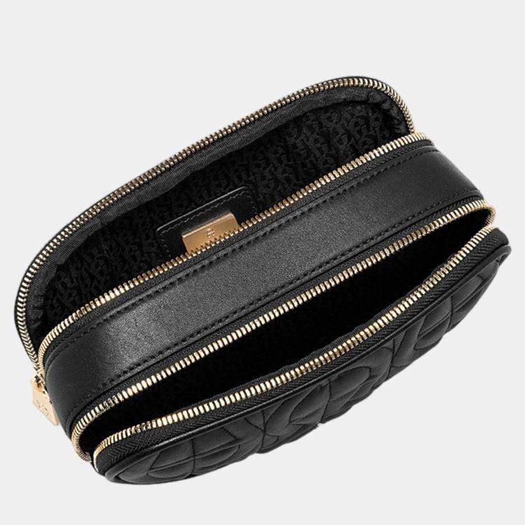 Pre Owned Aigner Black shiny light gold Metal Diadora Black Belt Bag S