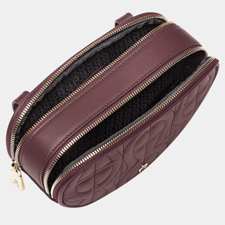 Pre Owned Aigner Burgundy shiny light gold Metal IVY Burgundy Evening Bag S
