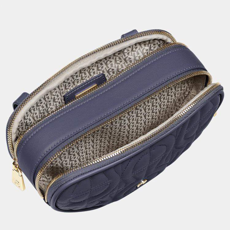 Pre Owned Aigner Deep blue shiny light gold Metal Diadora Deep blue Belt Bag S