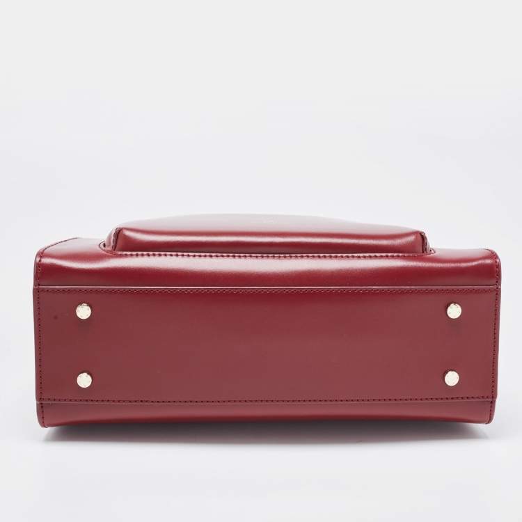 Pre Owned Aigner Burgundy Leather Amber Satchel 