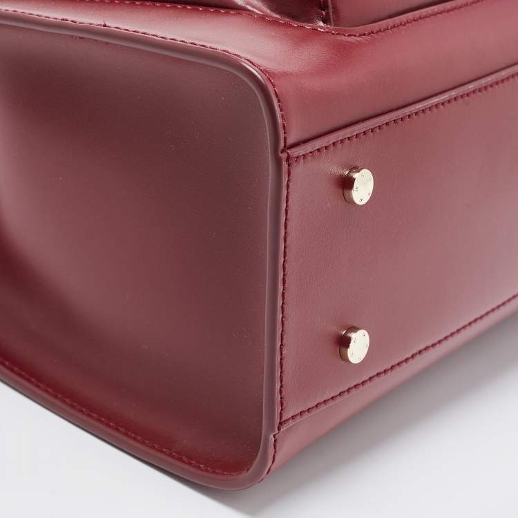 Pre Owned Aigner Burgundy Leather Amber Satchel 