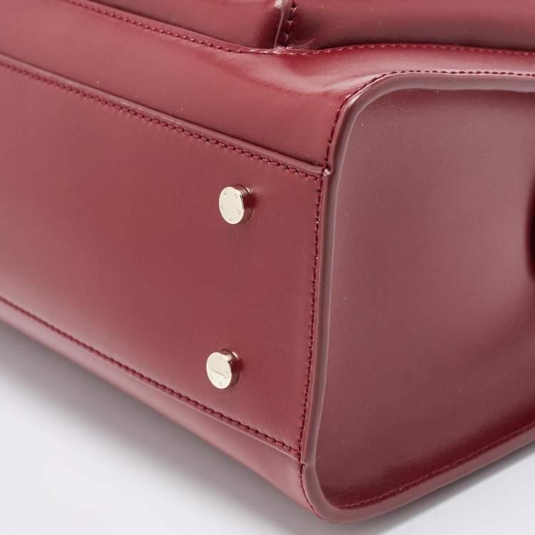 Pre Owned Aigner Burgundy Leather Amber Satchel 