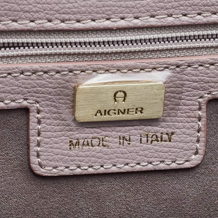 Pre Owned Aigner Lilac Leather Jada Top Handle Bag
