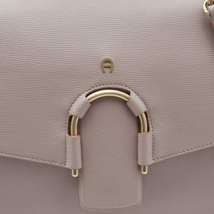 Pre Owned Aigner Lilac Leather Jada Top Handle Bag