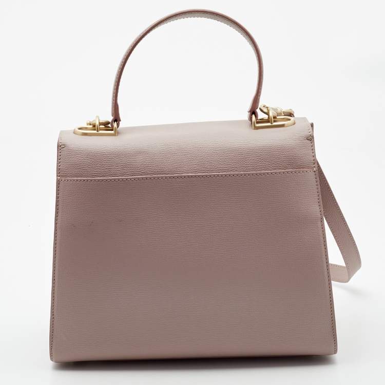 Pre Owned Aigner Lilac Leather Jada Top Handle Bag