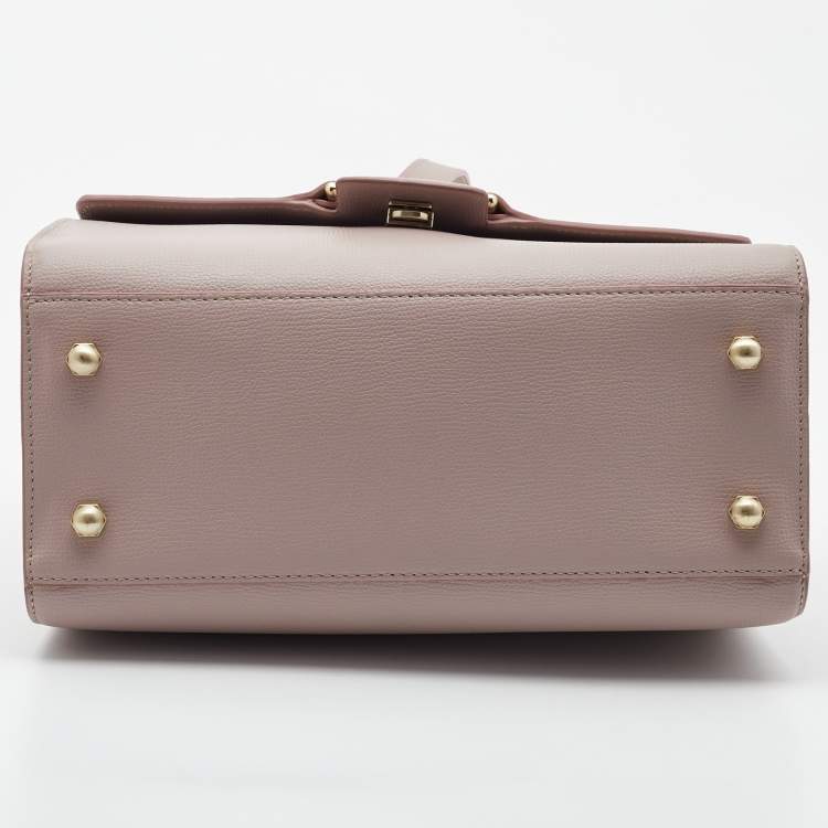 Pre Owned Aigner Lilac Leather Jada Top Handle Bag