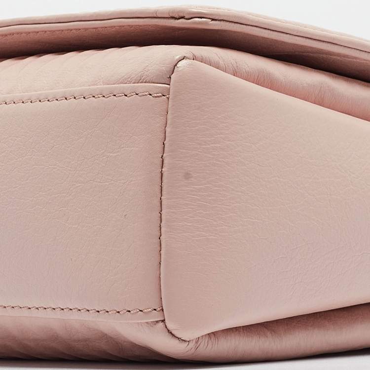 Pre Owned Aigner Pink Leather Flap Crossbody Bag