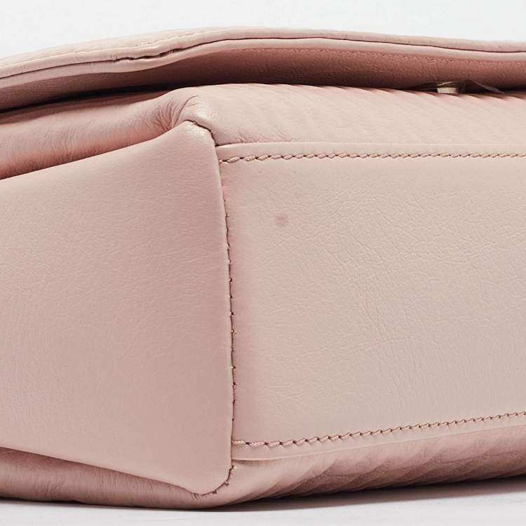 Pre Owned Aigner Pink Leather Flap Crossbody Bag