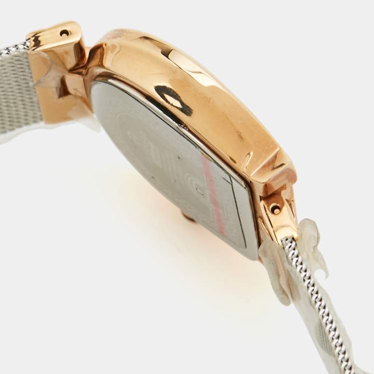 Pre Owned Aigner Mother of Pearl Two Tone Stainless Steel Cremona A115200 Women's Wristwatch 28 mm