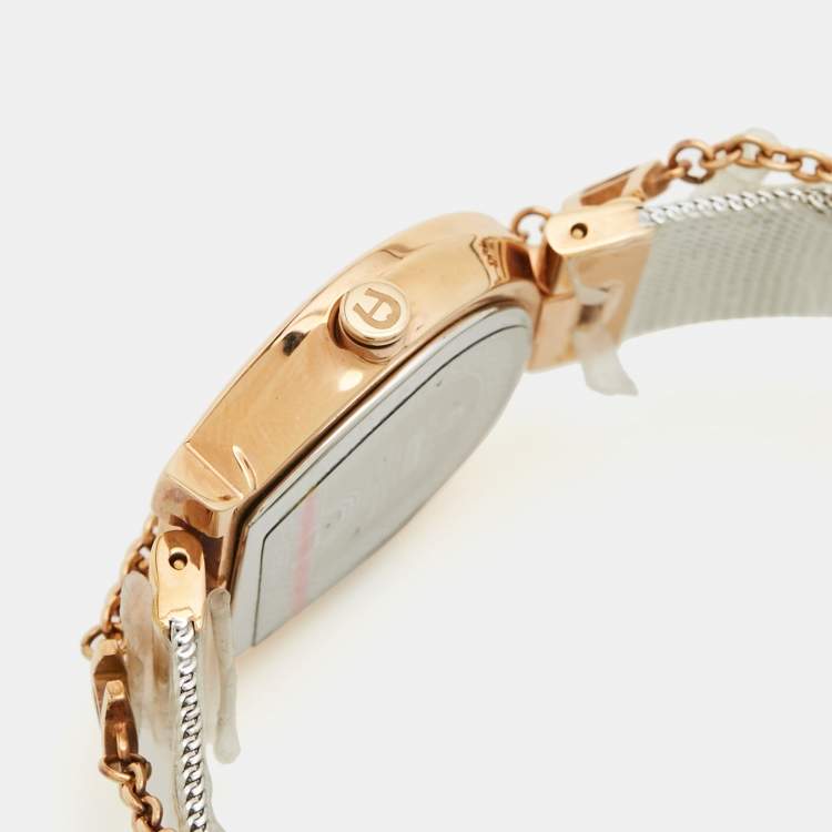 Pre Owned Aigner Mother of Pearl Two Tone Stainless Steel Cremona A115200 Women's Wristwatch 28 mm