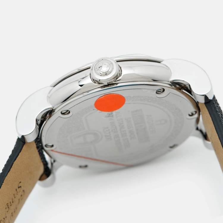 Pre Owned Aigner Bari Donna A37209 Mother Of Pearl Diamond Stainless Steel Stingray Leather Women's Wristwatch 42 mm