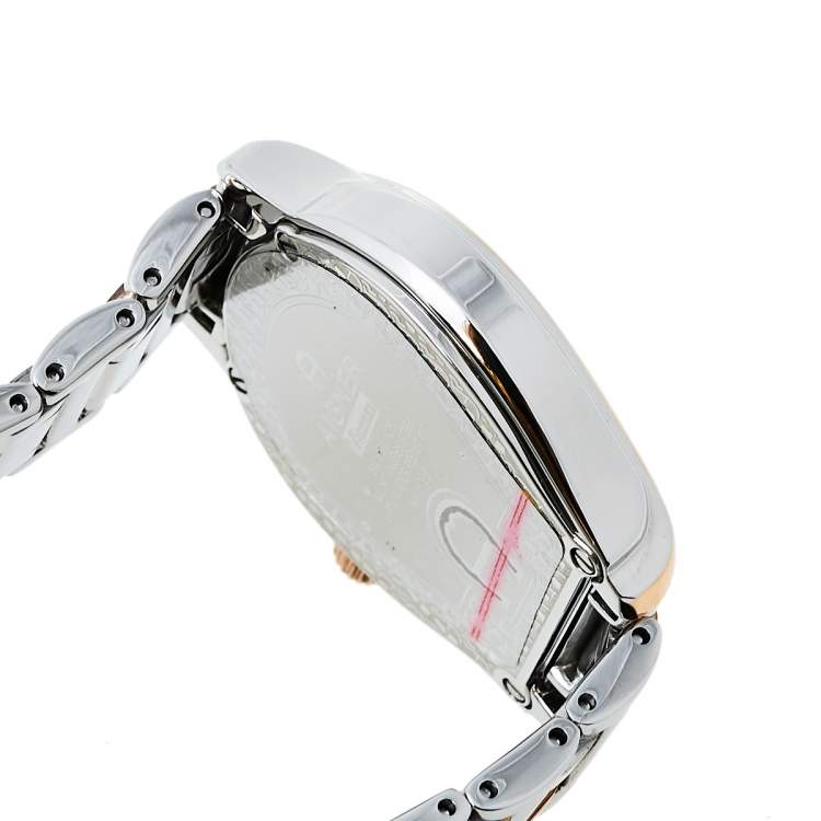 Pre Owned Aigner Silver Two-Tone Stainless Steel Vicenza A111200 Women's Wristwatch 30 mm