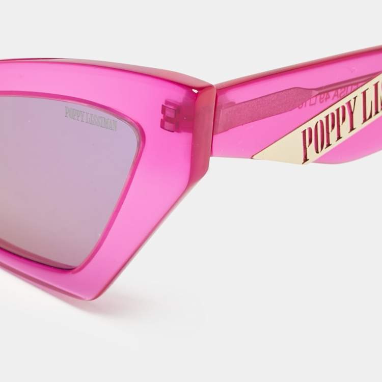 Pre Owned Poppy Lissiman Fuchsia/Black Diavolina Cat Eye Sunglasses