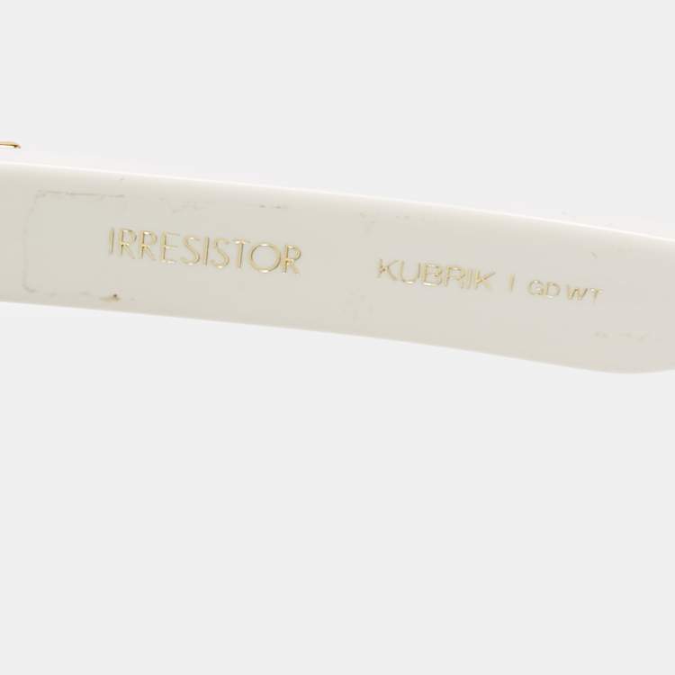 Pre Owned Irresistor Kubrik White/Multicolor Mirror Irresistor Square Sunglasses