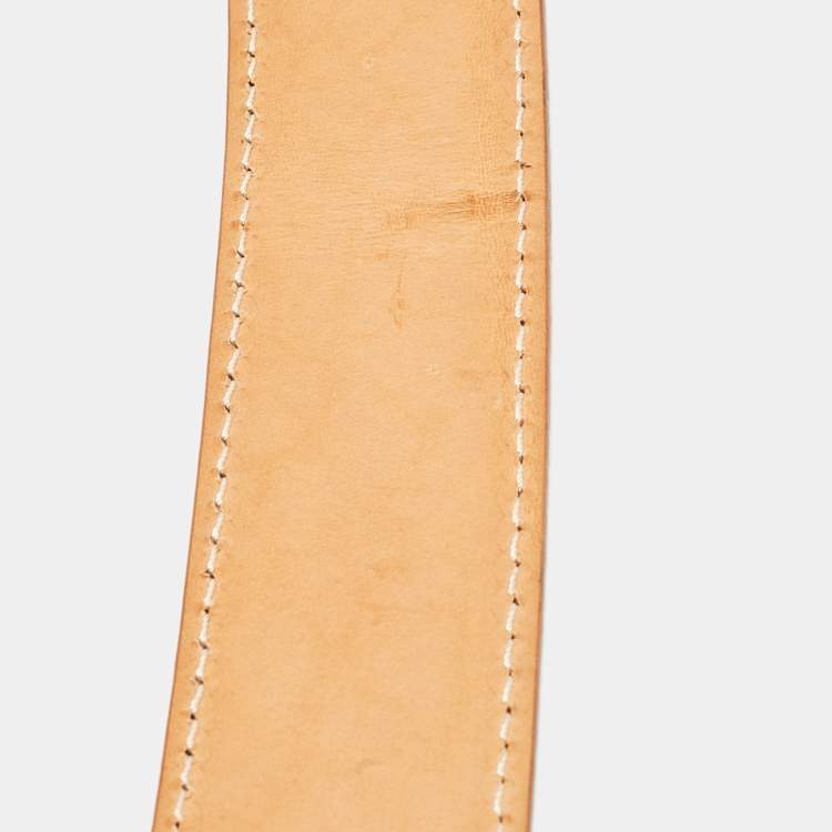Pre Owned Aigner Brown Leather Buckle Belt 85 CM