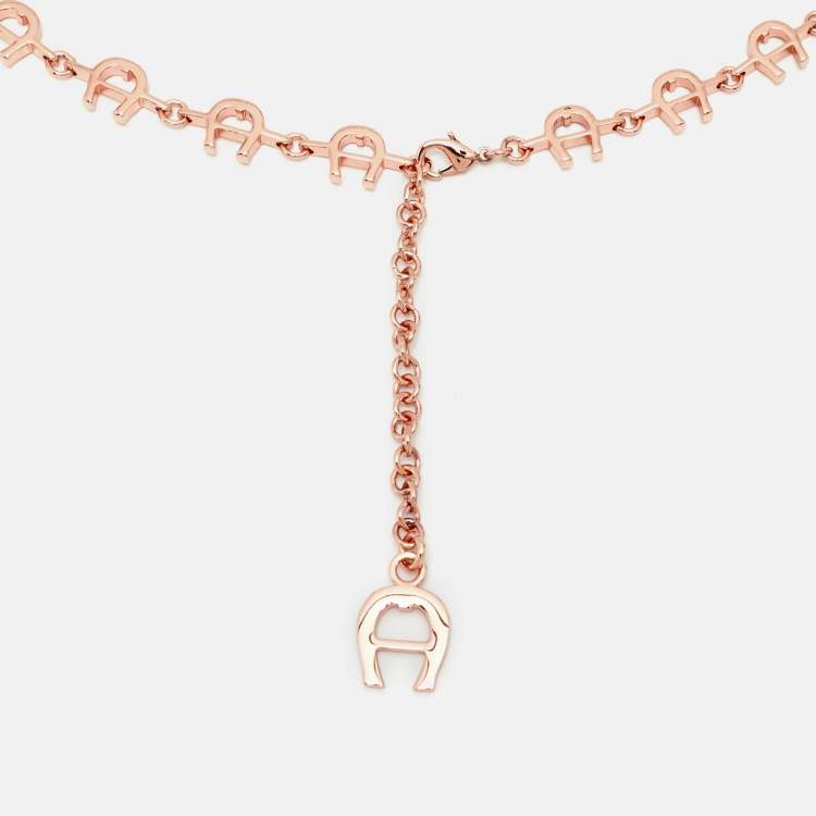 Pre Owned حزام أيغنر معدني بلون وردي مع شعار