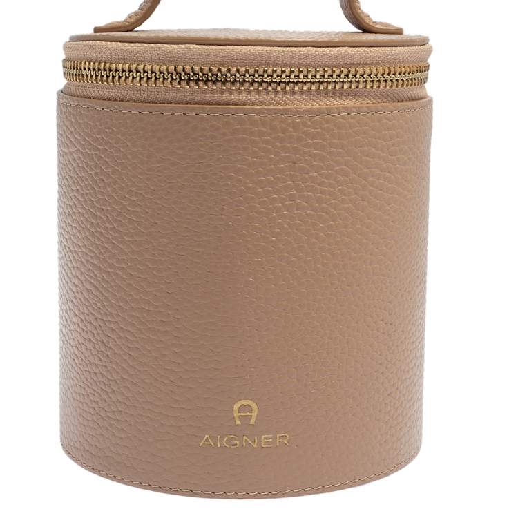 Pre Owned Aigner Beige Leather Box Bag