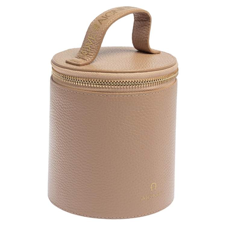 Pre Owned Aigner Beige Leather Box Bag