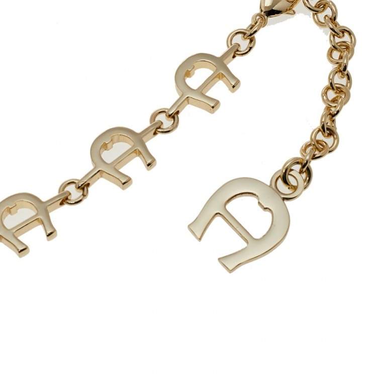 Pre Owned Aigner Gold Tone A Logo Chain Belt