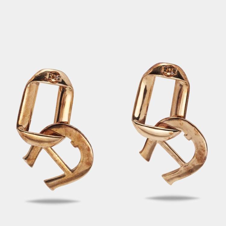 Pre Owned Aigner Pisa Rose Gold Plated Necklace and Earrings Set