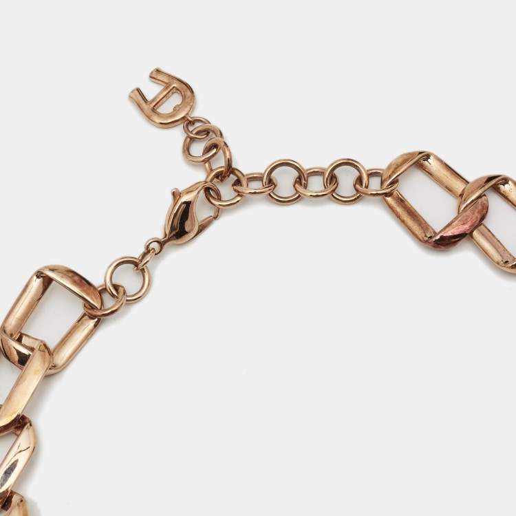 Pre Owned Aigner Pisa Rose Gold Plated Necklace and Earrings Set