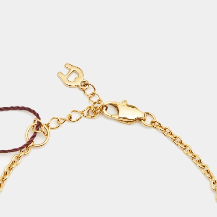 Pre Owned Aigner Enamel Crystal Gold Tone Crystal  Bracelet