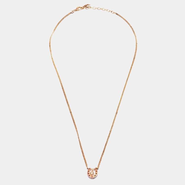 Pre Owned Aigner Gold Tone Sterling Silver Horseshoe Pendant Necklace