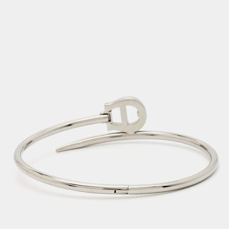 Pre Owned Aigner Crystals Silver Tone Bracelet