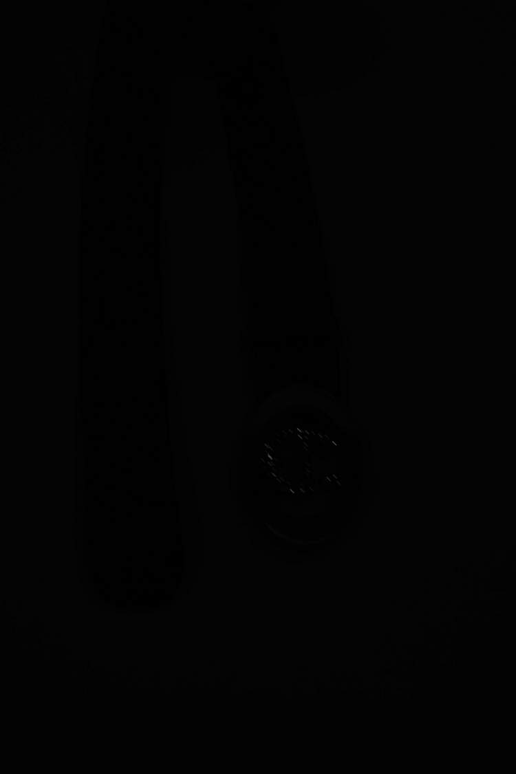 مملوكة مسبقًا Aigner Black Leather Crystal Embellished Logo Belt 90CM