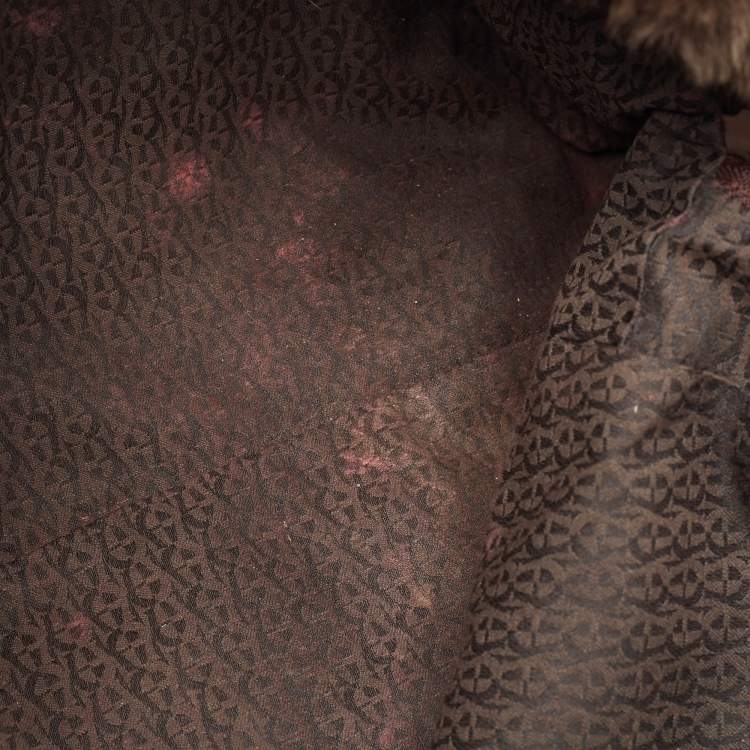 Pre Owned Aigner Choco Brown Rabbit Fur Laptop Sleeve