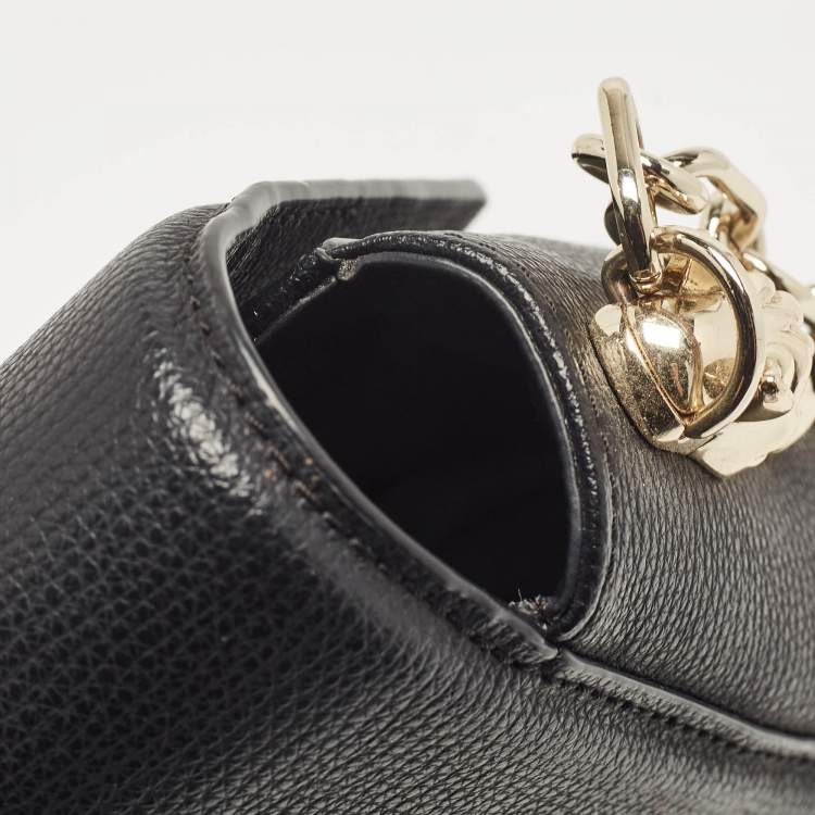 Pre Owned Aigner Black Leather Grazia Shoulder Bag